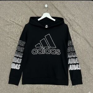 Adidas Black Hoodie with Bold Logo
